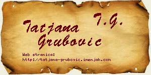 Tatjana Grubović vizit kartica